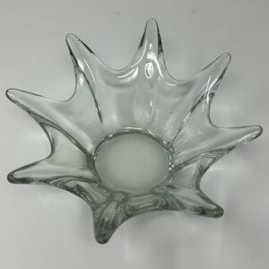 Vintage Hand Made USSR Clear Crystal Bowl Dish Rare! A2